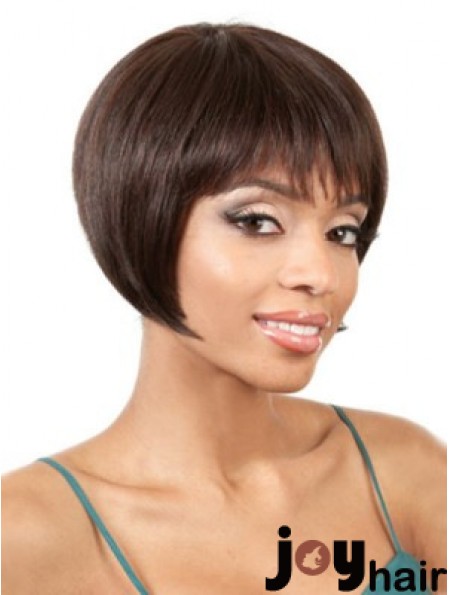 Capless Straight Bobs Chin Length 8 inch Gorgeous Human Hair Wigs