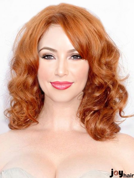 Full Lace Human Hair  Wigs Shoulder Length Cropped Color Wavy Style