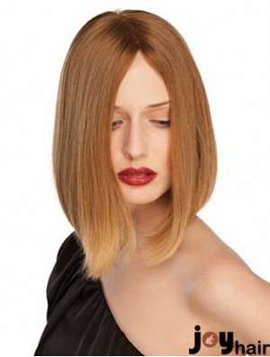 10 inch Blonde Chin Length Without Bangs Straight Convenient Lace Wigs