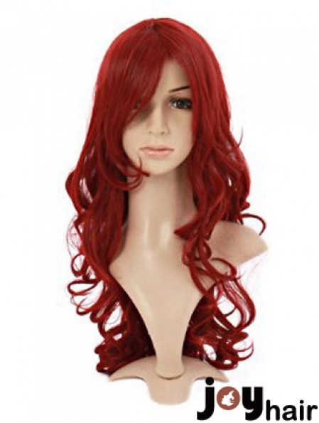 Wavy With Bangs Lace Front Style 20 inch Red Long Wigs