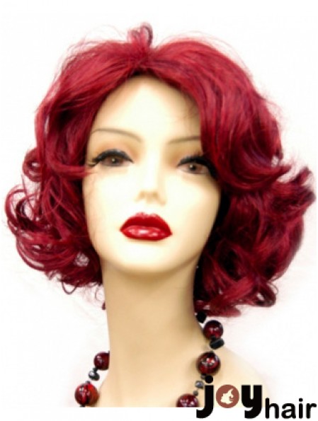 Wavy Without Bangs Chin Length Red Online Lace Front Wigs