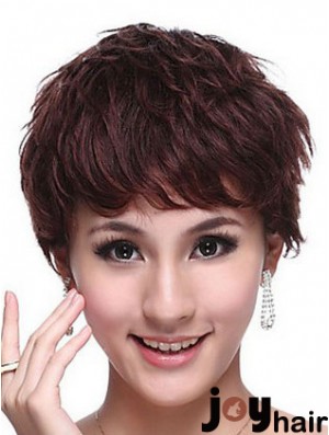 Capless Wavy Boycuts Cropped Trendy Human Hair Wigs