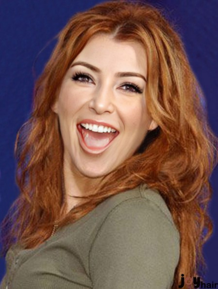 Without Bangs Long Copper Wavy 20 inch New Human Hair Alyson Hannigan Wigs