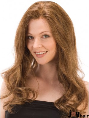 Without Bangs Affordable Wavy Auburn Long Human Hair Lace Front Wigs