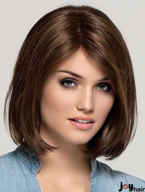 Remy Human Hair Monofilament Brown 11 inch Bob Wig