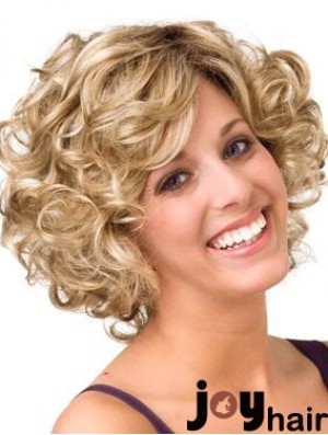 Curly Blonde Layered 10 inch Buy Human Hair Wigs