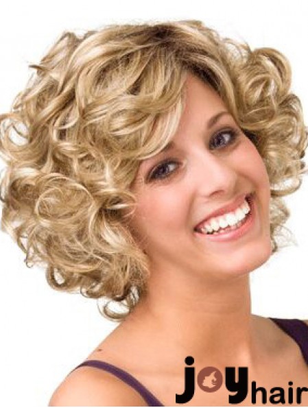 Curly Blonde Layered 10 inch Buy Human Hair Wigs