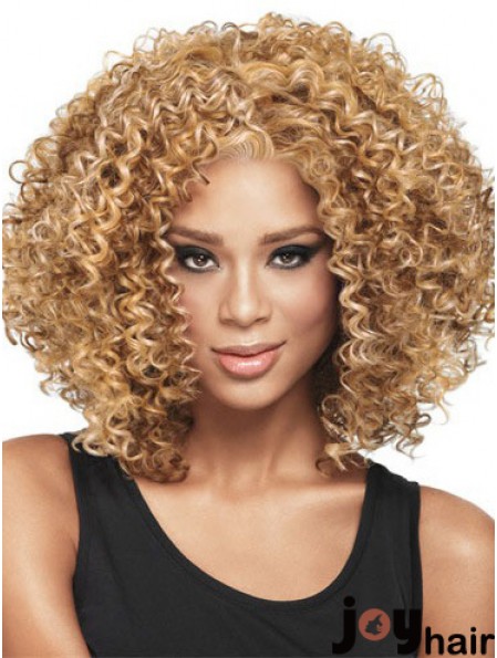 African Hair Style With Capless Kinky Style Blonde Color Shoulder Length