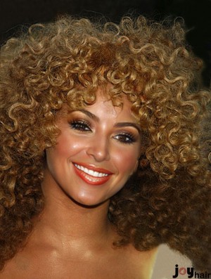 Shoulder Length Curly Wig Lace Front  Wig Blonde Color 14 Inch