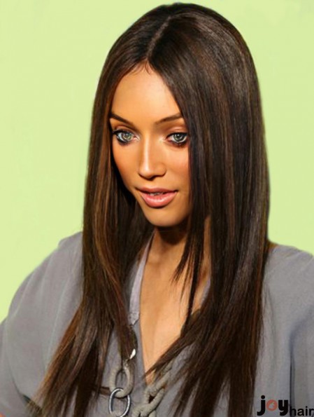 Tyra Banks Wig With Lace Front Brown Color Straight Style