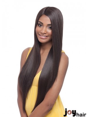 Long Yaki Without Bangs Trendy Brown Lace Front Wigs