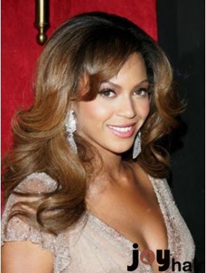 Long Brown Layered Wavy Fashion Full Lace  Knowles Wigs