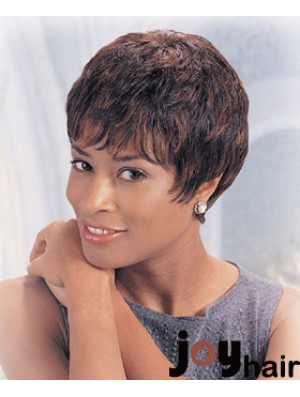 Indian Remy Boycus Short Wavy Auburn Black African Hair Low Cut