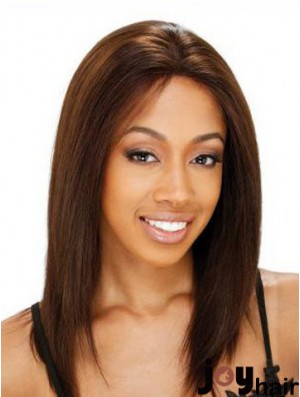 Human Hair Lace Front Wig Indian Remy Straight Style Shoulder Length