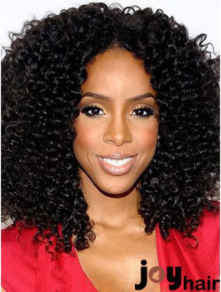 Designed 16 inch Shoulder Length Kinky Wigs For Black Women