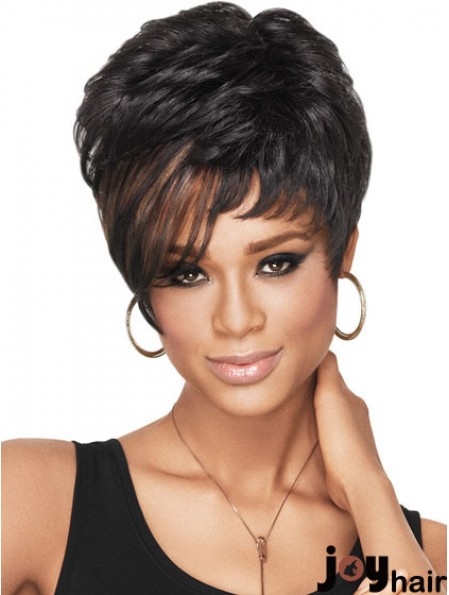 Durable Short Black Wavy African American Wigs