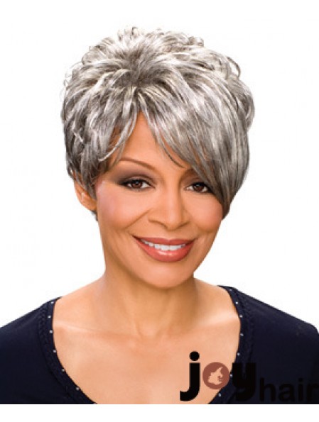 Durable Short Wavy Capless Grey Wigs