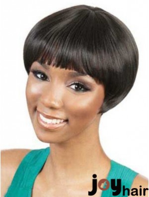 Short Black Straight Bobs Ideal African American Wigs