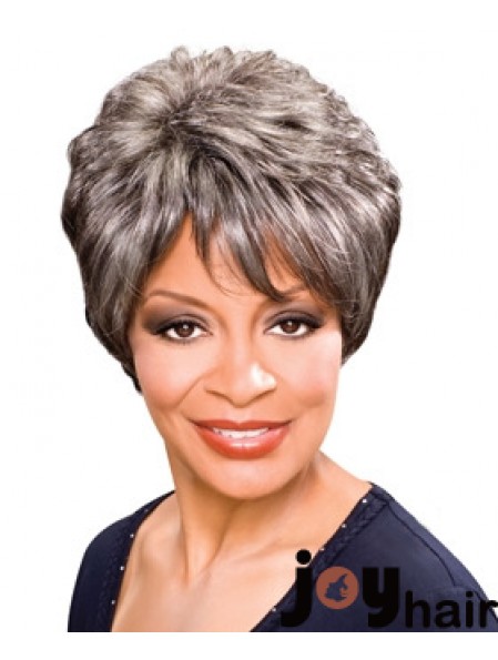 Synthetic Best Short Wavy Grey Wigs