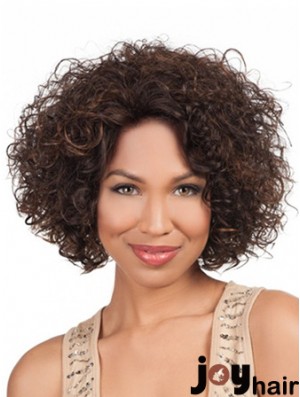 High Quality Chin Length Kinky 10 inch Synthetic Glueless Lace Front Wigs