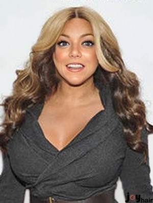 Without Bangs Wavy Ombre/2 Tone 22 inch Suitable  Wigs