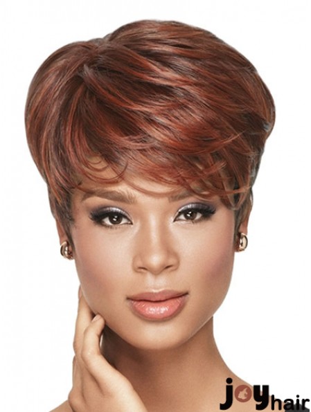 Cropped Red Wavy Boycuts Ideal African American Wigs