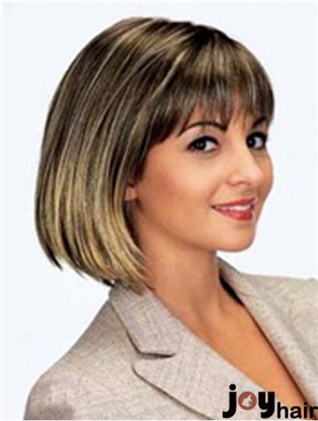 Chin Length Brown New 11 inch Straight Bob Wigs