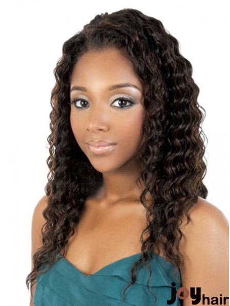 Long Brown Curly Without Bangs Best African American Wigs