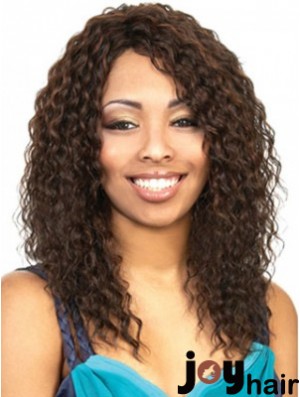 Long Brown Wavy With Bangs Beautiful African American Wigs