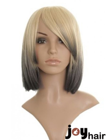 Straight Lace Front 12 inch Durable Chin Length Celebrity Wigs