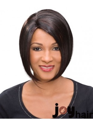 Chin Length Auburn Straight Bobs High Quality African American Wigs