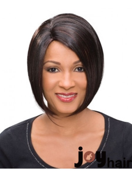 Chin Length Auburn Straight Bobs High Quality African American Wigs