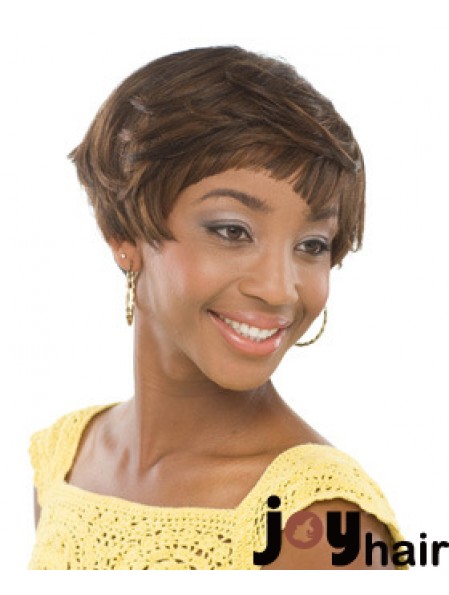 Short Brown Wavy Boycuts Incredible African American Wigs