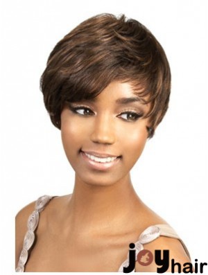 Short Brown Straight Layered Perfect African American Wigs