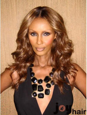 Long Wavy Lace Front Brown 18 inch Affordable Iman Wigs