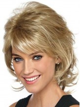 Classic Womens Wigs With Lace Front Layered Cut Chin Length