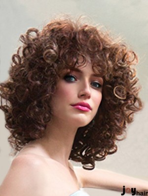 Curly Wig Mono Cap Cheap Synthetic Wig For Ladies Shoulder Length