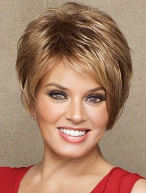 Boycuts Brown Straight 3 inch Cropped Synthetic Wigs Raquel Welch Cinch Wig