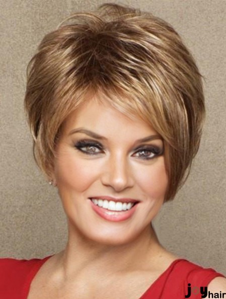 Boycuts Brown Straight 3 inch Cropped Synthetic Wigs Raquel Welch Cinch Wig