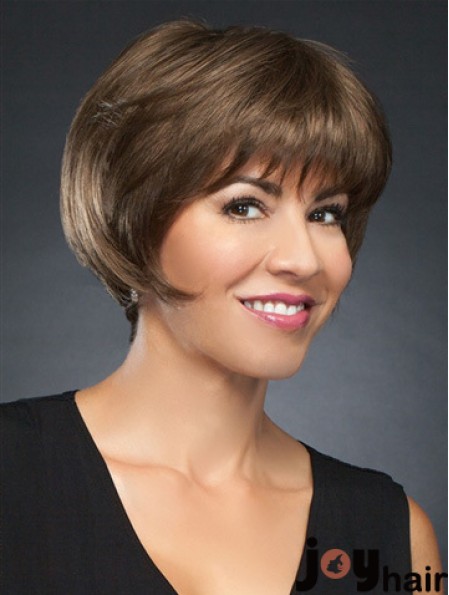 6 inch Cropped Incredible Brown Straight Bob Wigs