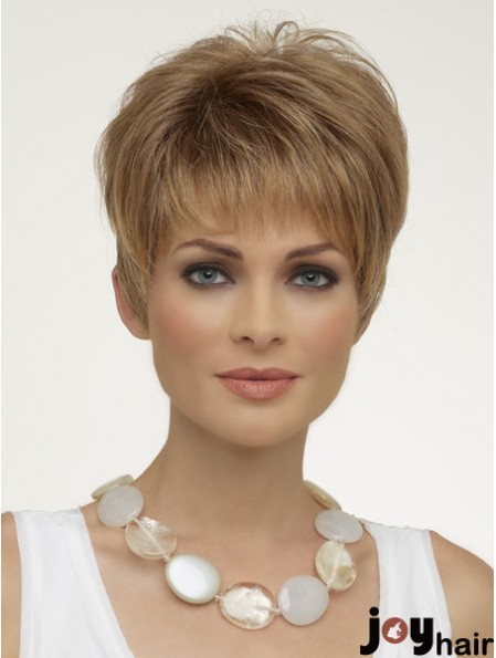 Natural Synthetic Wigs Boycuts Cropped Length Blonde Color