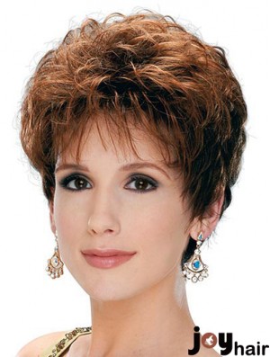 Classic Lady Wig With Capless Synthetic Curly Style Short Length