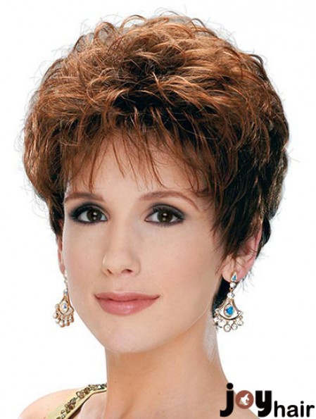 Classic Lady Wig With Capless Synthetic Curly Style Short Length