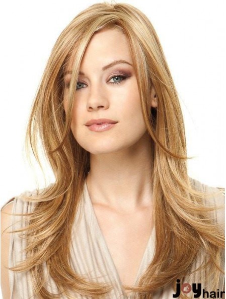 Monofilament Blonde 18 inch Long Layered Synthetic Wigs