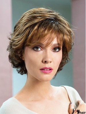 Wavy Short Wig UK Brown Color Women Wig Online