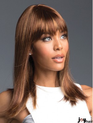 Auburn 16 inch With Bangs Long Convenient Monofilament Wigs