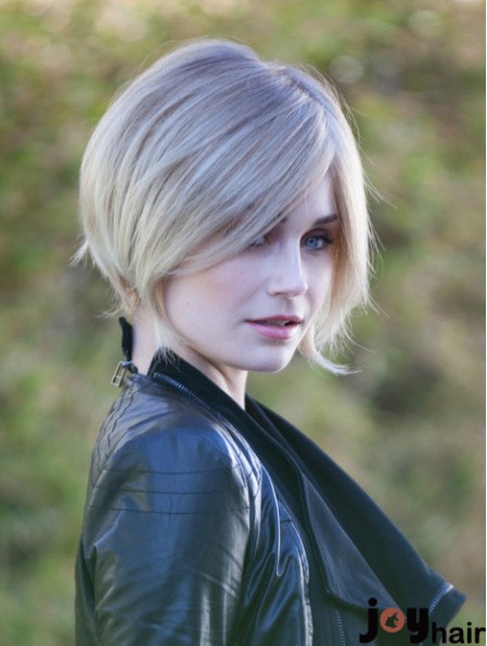 10 inch Chin Length Blonde Straight Fashion Bob Wigs