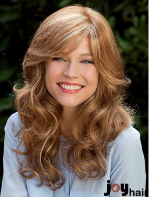 Blonde 16 inch With Bangs Long Flexibility Monofilament Wigs