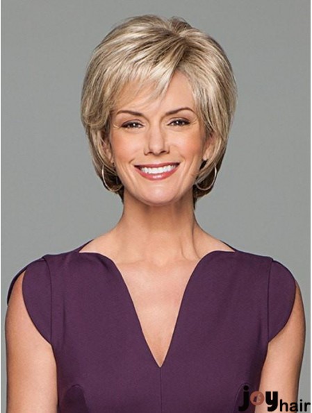 Short Wavy Blonde 6 inch Lace Wig Cap