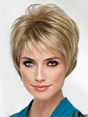 Blonde 8 inch Boycuts Fabulous Capless Synthetic Wigs